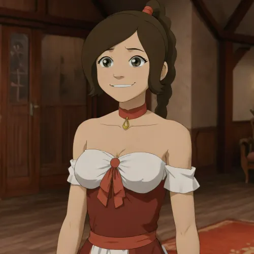 anime illustration, cinematic lighting, in luxury house, 1girl, solo, brown hair, medium breasts, smile, dedicated maid dress, bare shoulder, apron, nsfw, tylee, <lora:ClearHand-V2:1>, <lora:Tylee-SDXL:.75>, breasts, cutout, clothing, nipples, <lora:2BoutOvalSDXL2-000002:.5>