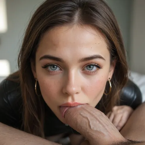 super realistic photography, best quality photography, super detailed images, fine details, high resolution, 8k wallpaper, masterpiece, score_9, photography, realistic sun light and shadows, photorealism, cinematic, cinematic photo, orange rim lighting, atmospheric, bokeh, dynamic angle, vibrant lighting, dramatic shadows, highly detailed, realistic, high contrast, extremely detailed, photorealistic, professional, detailed skin, depth of field, film grain, (beautiful cute sweet athletic adult brunette), (rippling manly muscles:1), small perky breasts, (photo realistic accurate highly detailed face:1), bright light green background, round hips, thick female thighs, round muscular ass, man abs, (perfectly round irises are ultra highly detailed:1), (accurate true real perfect ultra detailed eyelids), (pupils in the center of the iris), (fellatio:1), rectangular head, (clear grey eyes), black limbal ring, tight latex full body suit, hollow cheeks, pretty eyelashes, dimples, freckles, blushing, nonchalant, average size penis