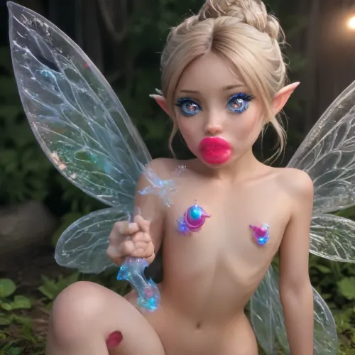 awesome detailing, awesome lighting, nude small petite fairy, detailed blonde hair in messy bun, transparent glittery fairy wings, sparkling eyes, flat chest, (holding a magic vibrator in her hand:1.3), tiny glowing nipples, tiny waist, ((makeup:1.5), long blue eyelashes with eyeliner:1.2), (big lips:1.3), Her body is slightly tilted to the side, one leg is slightly bent at the knee, (purple pussy:1.1), nipple ringsnipple, (purple puffy anus:1.5), (there are, (big anal beads:1.3), sticking out of the anus), nipple ringsnipple slender petite body, slender thin legs, shiny pink tight pussy, purple skin, glowing skin, huge cherry blossoms tree, wild flowers, fireflies, colorful small birds, bush, grass, sunlight, angle from above, (((looking, viewer))), (((splash, pad))), ((spray, water)), ((wet, body)), CUM, DONATION, ASSISTANCE, FELLATIO, TITS, SEX, HANDJOB, FOOTJOB, AFTER, VAGINAL, <lora:CUM DONATION ASSISTANCE:.8>