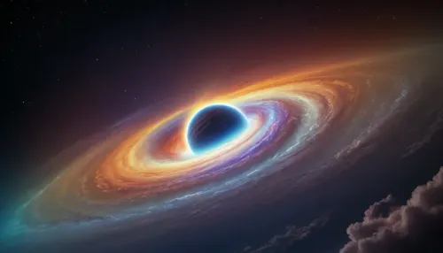 (orbit of eart), hmiracle, rainbow light circeled in open universe, orbit, rainbow storm, rainbow fire, rainbow air, rainbow earth