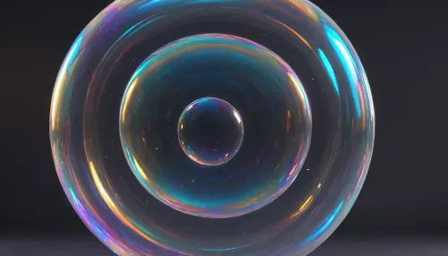 A bubble, Style ios 16 sistem, sound waves interacting with the bubble, (fluid liquid, degrad black oil undulations, background), ((gentle undulations bubble)), any mockups, ((elements glassmorphism undulations, a WhatsApp icon inside the bubble, write "Hello world" inside the bubble)), upper view, <lora:436263_training_data:.5>, <lora:BubbleXL:1.2>