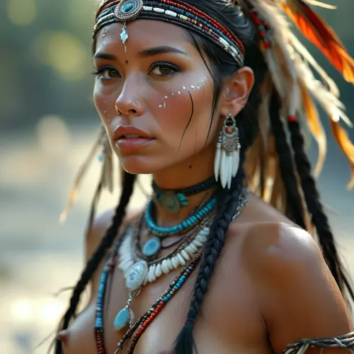 30 year old female Native American queen with tribal jewelery, covered in thick white realistic cum, sexy expression, woman, cum on face, cum on breasts, <lora:MJ52:.3>, <lora:BUT_SDXL_SHS:1.3>, <lora:add-detail-xl:.7>, <lora:CinematicStyle_v1:2>, <lora:JustCum:1.8>