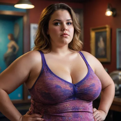 bbw with large natural breasts hanging out of tight tank top