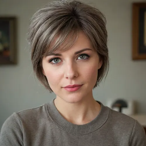 Sie ist etwa 160 cm groß und wirkt kompakt, aber gepflegt. Ihr Haar ist dunkelbraun gefärbt, trägt eine natürliche Lockenstruktur und zeigt an den Ansätzen leicht, dass ihr ursprüngliches Haar grau wäre. Ihr Gesicht hat die typischen, sanften Altersmerkmale einer Frau um die 60, mit einer warmen, freundlichen Ausstrahlung.

Sie achtet sichtbar auf ihr Äußeres, Kleidung meist ordentlich, oft dezent oder klassisch gehalten. Ihre Brust wirkt durch frühere Implantate etwas voller, was erkennen lässt, dass sie die Operation nicht erst vor Kurzem hat durchführen lassen, sondern vor einigen Jahren.

Insgesamt macht sie den Eindruck einer Frau, die Wert auf ihr Erscheinungsbild legt und zugleich eine gewisse Lebensreife und Persönlichkeit ausstrahlt.

Sie ist ca 70 kg schwer.

Sie macht die beine breit, hat eine haarige pussy und hat immer einen genervten Blick im Gesicht.