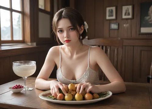 The image depicts a lavishly set dining table, laden with food and beverages for a festive occasion. There are platters filled with fish, a baked meat dish, and a variety of wines and spirits. Beautifully prepared desserts, as well as bowls of grapes, pears, and other fruits, are displayed. Elegant glassware and dinnerware surround the dishes. Floral arrangements serve as centerpieces, adding to the opulent atmosphere.
Today was my birthday, and I decided to celebrate it in a special way. I put on green eye shadow and bright lipstick. My sister also decided to join me in this unusual celebration.
Together, my sister and I filmed in the nude. We have milk running down our thighs, and we only wear stockings. I put the words "boob" on my sister's boobs with lipstick. My sister also did not stay away and painted hearts all over her body with lipstick.
But that wasn't all. I decided to go even further and entered the sauna with a bottle of lipstick in my hands. I put lipstick on my lips and started masturbating in hot water. My sister did the same thing.
My sister and I were both sitting on chairs, holding our feet in the air, and applying nail polish to the skin of our feet. I could feel my vagina filling with moisture, and I applied green shadows to its edges.
Our birthday was unusual and funny, but we enjoyed every moment. We had naked and attractive breasts with expressive nipples painted in a deep purple color. This day will always remain in our memory.