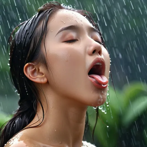 The young adult girl with wet hair and closed eyes was a perfect 18-year-old Asian beauty. She had a perfect body, with long, toned legs and perky breasts. Her profile picture showed her in the rain, her face wet