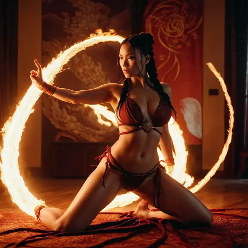 阿祖拉(Azula),前公主和现在的阿凡达,以其强大的弯曲能力和对内衣的热爱而闻名. 她花了好几个小时用手指设计复杂的设计 并点燃火焰来创造惊人的艺术品 她最爱的作品是更坚硬的