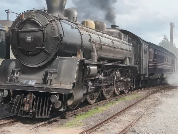 Un capolavoro di alta risoluzione 8k fotorealistico AI-generato raffigura una scena steampunk con una ragazza magistralmente dettagliata in abbigliamento vittoriano in piedi intorno a guardare il treno a vapore. L'illuminazione è molto dettagliata e realistica, con ombre pesanti e pioggia atmosferica