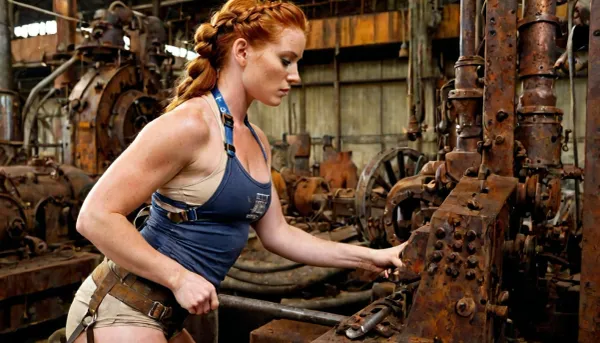 La caméra s'est concentrée sur la scène transpirante, sale et rouillée des aciéries alors que les femmes ont travaillé dur pour accomplir leurs tâches malgré la chaleur et les exigences de leur travail