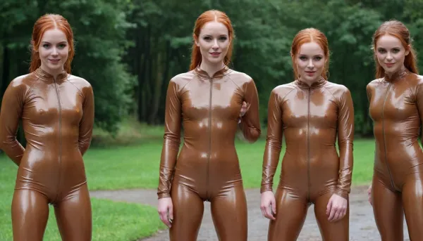 Rainwear, rainsuit, nylon tiptop, swishy fabric, Very pretty, cheeky smile, ginger hair, brown hair, 4 girls, 6 girls, 8 girls, group photo, Soaked, sweaty, hot and sweaty, Very hot, very tight rain suit, cameltoe, pcv, fetish rain suit, 22 year old, tiny waist, narrow waist, athletic body, petite body, workout, pretty face, turned on, sexy, ready for sex, teasing, pouting, fuck