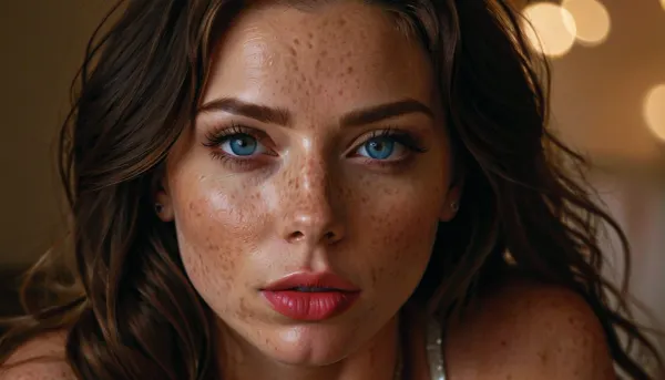 (realistic:1.3), (photorealism:1.3), high quality, 4k, (incredible detailed:1.3), masterpiece, intricate, (high detailed skin:1.3), (RAW photo, best quality:1.4), bright blue eyes, bukkake, cum, red lipstick, 4ng3l, face, orgasmface, soft realistic skin, freckels, fluxenh4nce, tongue, piercing, <lora:tonguePiercing:.5>