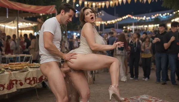 (drunk mature milf in festival dress:1.8), beautiful, secret, fucked secretly, fully clothed, standing sex in gets fucked in the pussy by a young man in a night festival, nightlight, shocked public, a young man holds the milf by the buttocks while impaling her on his big thick cock, vaginal penetration, short hair, cum in pussy, in public, steahlt sex, used, worn out, skirt lifted, lace panties, lace tights, hairy anus, wide ankles, sexy feet, shocked face, right breast drop out, gaint cock, cum deep in pussy, wihte fishnet, stockings, lingerie, enormous sperm flow, squirting, high heels, orgasm face, eye rolls, screaming, scared face, abnormally large cock