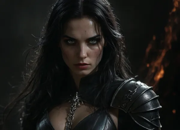 She is a striking and formidable presence, a woman forged by battle, bound by pacts, and driven by vengeance. At 40 years old, she carries the air of someone who has stared down both mortal threats and unknowable powers. Her steely grey eyes are sharp and unreadable, set into a face of fair skin weathered by war and lit by quiet intensity. Her black hair is swept back with disciplined care lending a dignified edge to her otherwise grim demeanor.

Her form is clad in dark half-plate armor, functional yet marked with faint, arcane etchings that seem to shift subtly in the light. Slung across her back is a large shield emblazoned with a phoenix, a symbol of burning judgment, resurrection, and undying purpose.

At her hip rests Dragonclaw, a masterfully forged silvered rapier. Its blade gleams with moonlit sharpness, able to pierce both flesh and the unnatural. The hilt is fashioned like a dragon’s talon clenching a garnet that pulses faintly with eldritch energy — a perfect synthesis of elegance, danger, and arcane force.

Once a duelist of the College of Swords, she fought with style, precision, and a flair that masked deeper wounds. But performance gave way to desperation when she sought out forbidden power — and found her.

Her warlock patron is a dark, mysterious lady known only in shadows and fragments. She speaks in riddles, in lullabies turned unsettling, her voice like silk over razors. Her presence is cloaked in moonless night, veiled in illusions and dreams. She never shows her true face — only silhouettes, shifting masks, or reflections in still water. Whether out of mercy, pride, or a deeper game, she does not know. But her unseen eyes are always on her. Her gifts are potent — fire that does not burn, whispers that carry through silence, and truths that twist like blades.

Years later, when betrayal seared what remained of her idealism, she took the Oath of Vengeance. She no longer believes in mercy for the wicked, only the pursuit of justice, unflinching and absolute. Now, every strike of her blade carries not just skill, but wrath, hers, the divine’s, and perhaps her patrons.

She is not a hero, nor a villain. She is a reckoning. A blade guided by shadowed hands, a woman driven by purpose and haunted by beauty she will never see unveiled. Where she walks, silver flashes, fire flickers, and justice, one way or another, is done.

realistic detailed face, realistic detailed hair, realistic detailed body, realistic detailed skin, random view angle, random pose, detailxl, hkstyle, <lora:dark:1>, <lora:add-detail-xl:1.5>, <lora:style_lora_realis:.5>, <lora:hkstyleV5:.8>