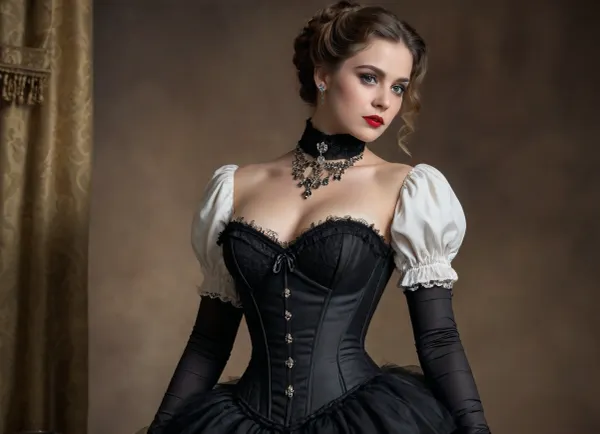A timeless vintage vixen: an ai-painted victorian beauty