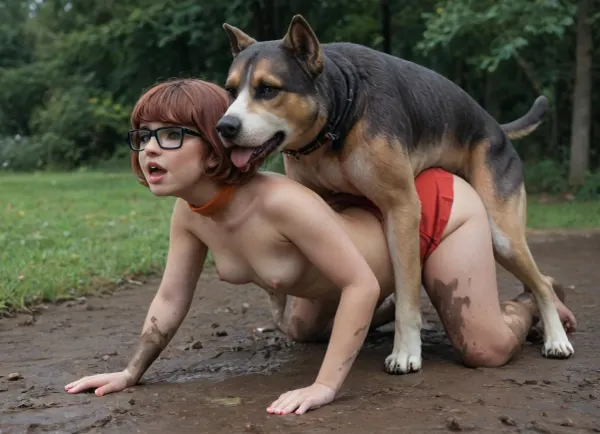 ((((image of gorgeous chubby young woman like velma dinkley, (small breasts:1.9), velma dinkley, outside in mud on all fours getting fucked by a dogs, (dogs fucking woman), ((dogs mounting woman)), big dogs, woman under dogs)))), scream pain face, dogs cock in ass, knotted, knotted cock, canine cock, massive cum shot, ((shocked)), crying, ((red marks on back, red marks on shoulders, red marks on ass)), (red marks:1.4), cumloads, imposibble penetration, (chubby girl:1.4), (thick tights:1.6), (skinny:1.1), full body shot, (thick white cum:1.5), (dynamic view), (dynamic angle), looking at viewer, <lora:SDXLHighDetail_v6-000005:1.2>, <lora:CineHelperXL_the_medium_shot:2>, <lora:Picture_enhancer:.7>, <lora:ahxl_v1:2>, <lora:German_Pointer_XL:1.3>