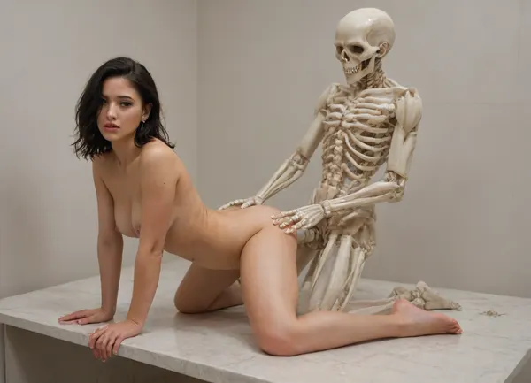The glass-like transparent body of the black-haired oriental woman clearly shows the structure of the technological mechanical skeleton, parts, organs and equipment, helping the man to meet his physiological needs, (random sex positions), (sexual intercourse), (sex), (full body photo), niohxlguardiansprt, r4l1bps, woman, ObsidianPlatinum, <lora:niohxlguardiansprt-step00000420:2>, <lora:Rae Lil Black:2>, <lora:293345_training_data:2>