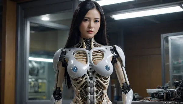 An oriental female AI robot with long black hair. Her glass-like transparent body clearly shows the structure of the internal fluorescent technology mechanical skeleton, parts, organs and equipment. She is holding tools to repair the GTR car engine, (repair engine), (full body photo), niohxlguardiansprt, r4l1bps, woman, ObsidianPlatinum, <lora:niohxlguardiansprt-step00000420:2>, <lora:Rae Lil Black:2>, <lora:293345_training_data:2>