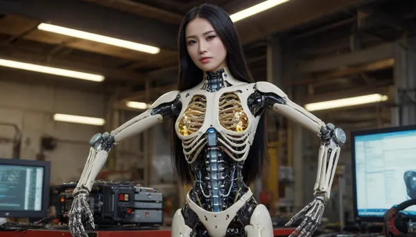 An oriental female AI robot with long black hair. Her glass-like transparent body clearly shows the structure of the internal fluorescent technology mechanical skeleton, parts, organs and equipment. She is holding tools to repair the GTR car engine, (repair engine), (full body photo), niohxlguardiansprt, r4l1bps, woman, ObsidianPlatinum, <lora:niohxlguardiansprt-step00000420:2>, <lora:Rae Lil Black:2>, <lora:293345_training_data:2>
