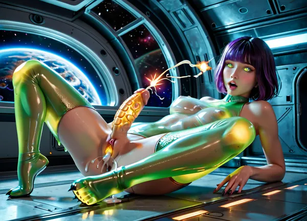two space color futanari, purple mini futa, green huge futa, space, alien, transgender futa, futanari, skinny futa, thin futa, slender fit ass, athletic legs, vagina under a dick, have sex, in a space ship laboratory. green slime on the wall and on the floor. Their skin is covered with scales. 18 year old. Cute faces, no clothes. Long beautiful legs. There are claws on his hands. Wet. There are many different planets in the window, galaxies, a quasar, spaceship. Lots of colorful thick cum. A huge cock with veins, ass sex, fuck on behind, cumming on ass, cum on back, cum on flor, distance photo, 8k, UHD. super quality, detailed face, futanari missionary sex on a cosmic shower on ship, detailed legs, futa fuck futa, futanari sex, futa porno, cosmic dick. purple skin tone, blue vagina, used vagina, use ass, a young face, a sweet face, glowing eyes, glowing growths on the body, double sex, glowing dick, glowing tits, glowing vagina, glowing cum, glowing sperm, glowing boobs, Skin-tight sexy full-body space alien glows costume, transparent glows clothing, glowing cum, fiery cum, cum glows, glows mucus on the surface, glows hair, glows body implant, glow clothes, scales, scales on the skin, glow dragon's tail, glow reptile's tail, double sex, glow body, glow steampunk body, glow mechanical body, realistic face, super real face, super detailed face, beautiful face, mirrors, surprised face, mirror floor