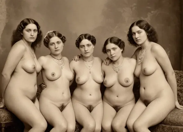 Vintage 1890s Victorian interracial mature, chubby, small saggy breasts, lesbian orgy, full body, jewelry, pubic hair, albumen, old torn sepia photograph, <lora:PerfectEyesXL:.8>, <lora:polyhedron_all_sdxl-000004:1.1>, <lora:253562_training_data:.8>, <lora:old_world:.8>