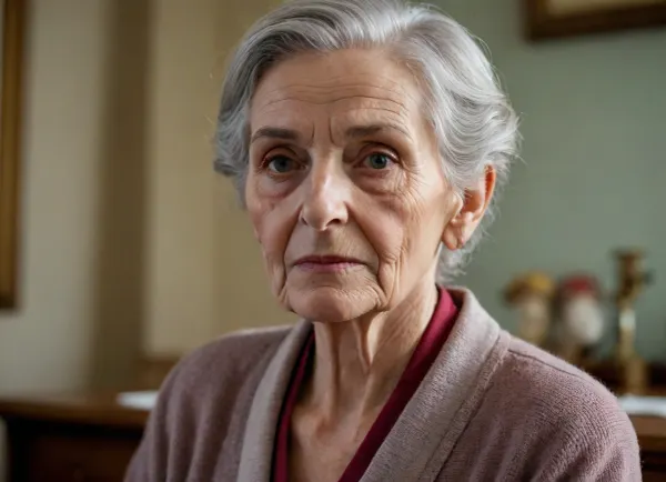 (Realism), very slim old woman