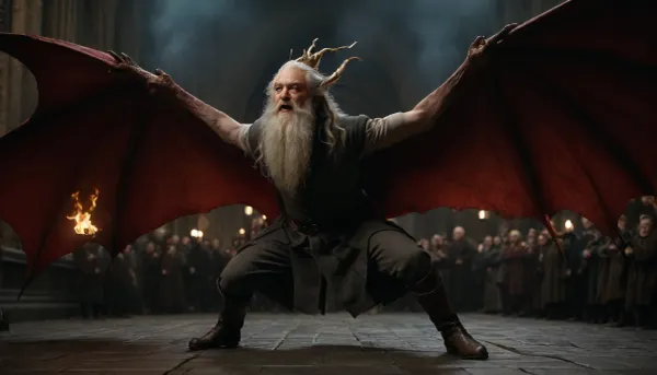 Uber realistic, 8k, ultra detailed, masterpiece, background, platform 9 3/4, dumbledore, FILM POSTER, IN THE STYLE OF EPIC MOVEMENT, DYNAMIC COMPOSITION, CINEMATIC COLOR GRADING, STUNNING, PHOTOREALISTIC, CHAOTIC ACTION, INTENSE EMOTION. View full body with boots, (fight verus a dragon), perfekt body, perfect face, focus on dragon, background war gallery. masterpiece
