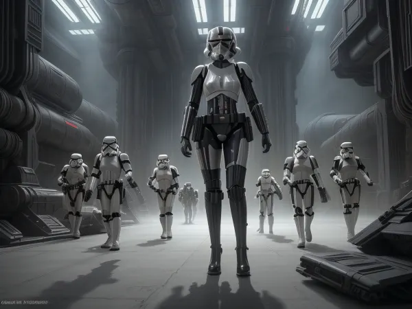 A scene from a Star Wars movie where male Stormtroopers are forcefully rounding up several scarcely dressed intergalactic gorgeous alien hookers, wearing, a, slavekini, slave, leia, outift, streets of Mos Eisley, Star Wars themed setting, Stormtroopers, futuristic Red Light district, ultrarealistic, soft lighting, 8k, hdr 720p, full body visible, full figure, photo from above, Ahsoka, xwingflux, y4nn, hnsrdlf, style, <lora:Biomechanicals_v2_lora1500:.9>