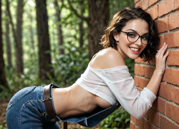 werewolf fucks a vampire, long black hair, doggy style sex, side view, facial orgasm, open mouth. A haggard face.His hand was tangled in her hair. In a gloomy forest, among gnarled, gnarled trees, illuminated Dark, Fantasy, page, <lora:Dark Fantasy:.5>, (29 years old woman, dark brown wavy, short hairs, glasses with black rim), sexy smile, (lite smile:1.3), (jeans mechanic's overalls:1.3), (medium boobs:1.2), (under boobs:1.4), well-build body, grime, deep cleavage, HD, skin pores, full lips, extreme mouth detail, realistic freckles, detailed skin, realistic skin, The brick wall behind her is a prominent feature, in shades of burnt orange, dark brick red, and bluish-gray. High Res, 4k, masterpiece, Ultra realistic, natural skin tone, high definition, high quality, close-up, bust, portrait, waist-up, straps, off, shoulder, long, sleeves, belt, pants, liner, shadow, run, lsrf, mascara