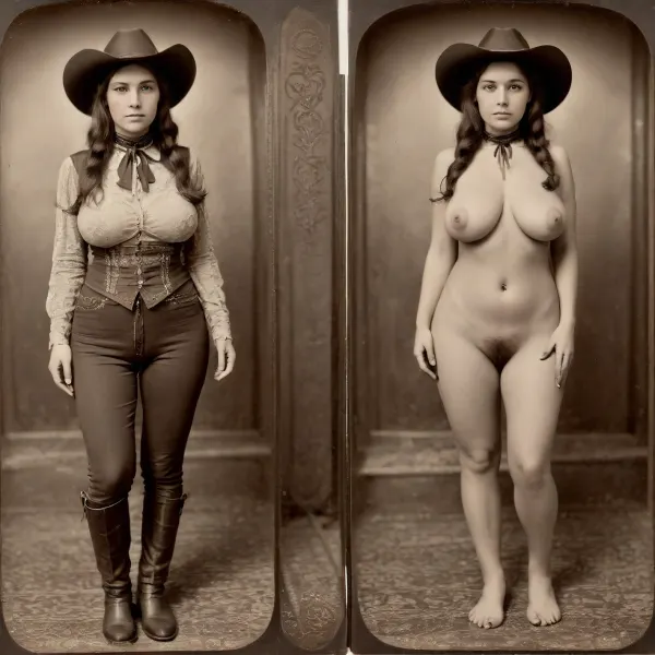 Allure intemporal: la belleza de 1870 en el pueblo occidental - una instantánea de la elegancia