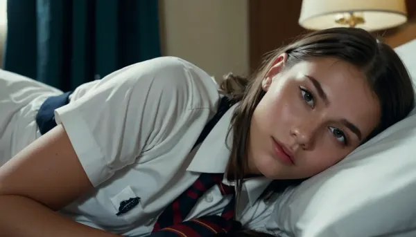 Cinematic zarafet: lüks bir otel odası odasının gölgelerinde bir cumbucket portresi