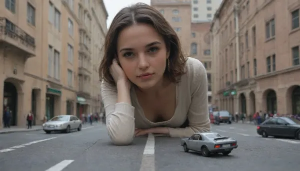 Cinematic POV, 35mm wide angle, golden hour. Giant picks up Tesla, pedestrians run, lora, 344546_training_data, 1.5>, giant, miniature, person, cramped, cybertruck, <lora:loha_giants_shrinks-tokens_see_civitai_page-0.8_weight-by_AI_Characters:1>, <lora:Cybertruck-XL:1>