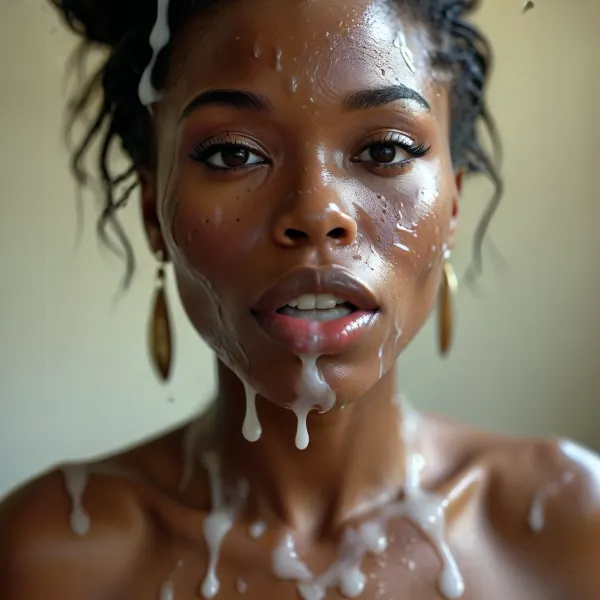 30 year old female african nigerian queen, covered in thick white realistic cum, sexy expression, woman, cum, on, face, <lora:MJ52:.3>, <lora:BUT_SDXL_SHS:1.3>, <lora:add-detail-xl:.7>, <lora:CinematicStyle_v1:2>, <lora:JustCum:1.5>