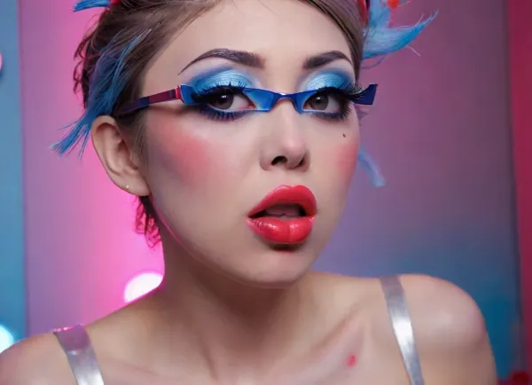 The image shows a yo girl, (Japanese:1.7), She is wearing a sleeveless grey dress with decorative nipple cutouts., (bright lighting:1.2), beautiful detailed eyes, extremely detailed face, perfect lighting, best quality, steel pipe indide pussy, solo, ((anus)), She has long, wavy brown hair and is smiling while applying red lipstick. She holds a red lipstick in one hand and a compact mirror in the other, which is partially open. Red sunglasses rest on top of her head, and she has pinky-red nail polish, matching her lipstick. The background is plain and light-colored, emphasizing her as the focal point., ((makeup:1.5), long blue eyelashes with eyeliner:1.2), (big lips:1.3), (purple pussy:1.1), futuristic, glasses, ruined, makeup, Filip, Hodas, Style, page, <lora:FuturisticGlassesXL:1.2>, <lora:ruined1:1.6>, <lora:Filip Hodas Style:2>