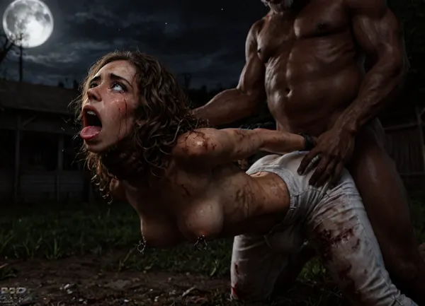 UHD, 8k wallpaper, (maximum quality:1.5), (ultra high resolution:1.7), (masterpiece:1.5), (full body view), award winning photo, (Extreme:1.45), (insanely detailed:1.24), (realism:1.24), (realistic:1.7), (hdr:1.4), hyper-detailed realistic body, hyper-detailed realistic face, (warm ambient light:.5), (dark shadows:1.4), (inside torture chamber), Princess Merida disney princess very skinny body, 18 years old, gigantic penis, gigantic cock, interracial, (anal), (vaginal), orgasm, ripped outfit, (gangbang), (triple_penetration), (full_blush), colors, (nipples), (medium_breasts), ruined black makeup, runny makeup, (big brown eyes), eyelashes, exhausted ecstatic expression, open mouth, painful, starring into the camera, ((Hyper realistic)), (ultra HD image), 8k, super high quality, super high resolution, extremely detailed, perfect face, perfect eyes, ((crying alot:1.65)), extremely shy, 1 girl, 8 old men, ((old man fucking her from behind:1.5)), ((view from the side)), ((brutal sex:1.3)), ((extremely rough pounding)), ((forceful)), (in a bloody field after a battle, white full moon in the sky:1.4), (man is choking her from behind:1.6), ((hogtied, bound with large chains, tied to a torture table:1.18)), ((((12 giant african muscular men:1.4)), (opening wide her little mouth:1.5), (interracial sex), ((anal fuck 1.5)), (deepthroat:1.5), ((visible huge bulge deep down throat:1.6)), ((view from the side)), ((brutal sex:1.3)), ((extremely rough pounding:1)), ((forceful)), spitroast, wide eyes, throat bulge, puffy cheeks, (large cock in mouth:1.12), screaming, shocked, tearful, deep anal penetration, Uber realistic, ultra detailed, masterpiece, arched back, detailxl, 35mm photograph, film, professional, 4k, 1 girl, 8 old men, hdr, photographic, ultra realistic, ultra high details, back light, (wide front view from below:1), (dynamic pose), best quality, with large muscular old men, gargantuan old men cocks, anal sex expansion, large hyper muscular old men men, ((tears:2)), large hyper muscular fat old men, (double anal sex), swollen white veiny cocks, (double anal penetration:1.4), hardcore double penetration, proper physics, big white cocks, muscular white old men double anal gangbang)), (forceful penetrations), extremely graphic, shocked expression, beautiful hands, massive cum in ass, (eyes wide open in horror:1.72), (wide mouth spreader:1.8), (pleading expression:1.56), (terrified:1.48), (crying:1.165), (fear and panic:1.56), (pulled nipple clamps:1.4), (anal spit roast:1.24), (large massive cock in mouth:1.12), deep anal penetration, (very high view:1.12), (detail Hermione Granger:1.32), (detail Hermione Granger face:1.16), (inside sadistic torture, gangbang van), anatomically correct, <lora:detailed_notrigger:2>, <lora:LCMTurboMix_Euler_A_fix:2>, <lora:dark:2>, <lora:photorealistic_portrait_notrigger:2>, <lora:JuggerCineXL2:2>