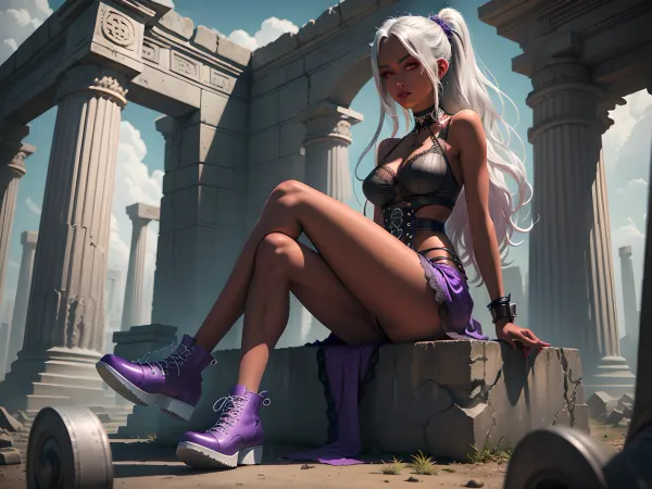 La fille aux longs cheveux argentés était assise seule sur un banc dans le parc, regardant son téléphone. Elle portait un tanktop en dentelle et un jean maigre, et ses chaussures étaient épuisées depuis des années. Son visage était pensif comme elle