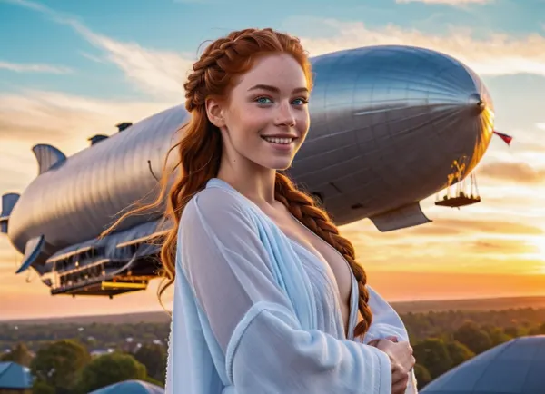 A young Latina girl with freckles and ginger hair was excited to show off her new photorealistic AI-generated masterpiece. She had spent hours perfecting the details of her skin, eyes, and lips. As she posed for the camera