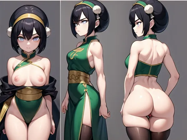 Na figura pegajosa de óculos, o toph beifong era um mestre da sua nave. Ela tinha um simples backgound, mas suas habilidades eram incomparáveis. Seu corpo foi esculpido à perfeição e ela tinha a quantidade perfeita de curvas