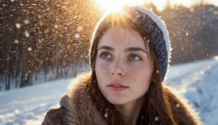 La foto sorprendente cattura gli occhi sorprendenti del soggetto, con un'iride altamente dettagliata e allievi corrispondenti. Il bokeh intorno al volto del soggetto crea un ritratto impressionante che sia accattivante ed espressivo