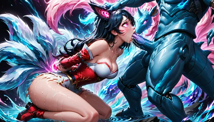 禁止事項に目を向ける: ahri と nidoking の不便な出会い (凡例のリーグ x ポケモン)