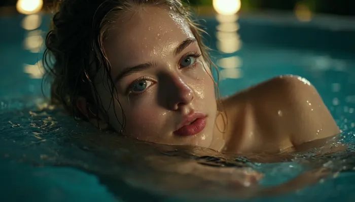 Moonlit ecstasy: una fuga notturna, catturata da obiettivo macro - il momento intimo dell'orgasmo di una giovane donna