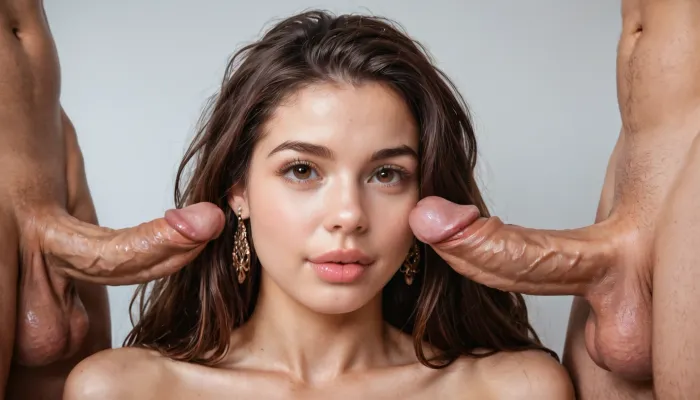 Score_8_up, Masterpiece, best quality, extreme detail, maximum detail, maximum quality, realistic, realism, photorealistic, sexy brunette girl, brown hair, long hair, realistic face, cute face, brown eyes, slim, pawg, fat ass arms, big lips, wide hips, perfect skin, perfect face, is gangbanged by multiple cocks in all her holes, <lora:SquattingAnal:.8>