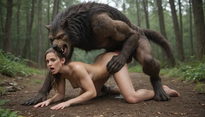 Werewolf, massive red knotted werewolf penis, red eyes, doggystyle sex, beautiful warrior woman, rough sloppy sex, primal mating, cum inside, growling, moaning from the mind melting orgasm, big full boobs, modern-werewolf, <lora:Modern_Werewolf:.8>, excessively hairy bush, dense long pubic hair, excessive pubic hair, <lora:253562_training_data:.8>, <lora:add-detail-xl:.8>, <lora:681678_training_data:.8>