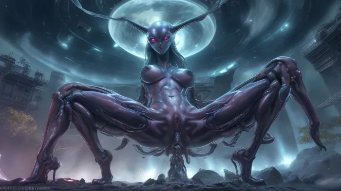 subject is brightly light with soft light and had more than 1 set of genitalia, human skin tone, Sexy Conjoined Mutant octopus with 8 pussy's, 3 breasts, one girl three tit's, eight vagina's, full frontal view from under looking up . random vagina's all over her body and some penis's. A young alien hybrid looks like Sierra Mcormick alien hybrid with tattoo's covering body nude, getting beamed up to an alien spacecraft, eerie blue tractor beam lifting her up towards the ship. colorful unnatural lights emanate from the alien craft. her skin wet erotic. cum dripping all over from her supple, round breasts, the hybrid has 3 breasts and eight vagina's, squatting, alien intercourse, sex with hybrids, ((perfect round face)), (realistic photo), (ultra high details), ((small breasts)), ((three tits)), ((eight vagina's)), hot plasma falls from the space ship, (very thick molten steel spills out:1.3), alien creature watch from forest, realistic detailed face, realistic detailed hair, realistic detailed body, realistic detailed skin, 3 detailed breasts, extra breast, more than 2 tits, octo pussy, octagonal pussy.