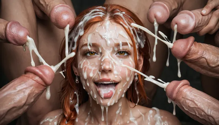 cute redhead girl, ginger, young face, petite, little, young, happy, open mouth, small, bukkake, hyper gigantic cock, excessive cum on face, excessive cum on hair, all face and hair covered on cum, cum, on, man’s ejaculation on her face, 5+ man’s, cum dripping from penises, huge cum flows, prominent cum, (bukkake:1.5), detailed cum, (a lot of cum:1.5), all face covered in cum, huge cum, (white cum:1.5), (cum on hair:1.5), massive facial, (ejaculation:1.5)