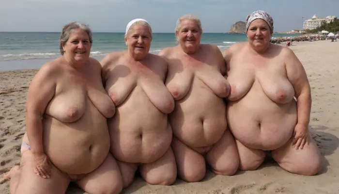 UHD. HD. Masterpiece. High quality. 8k. Three very fat, elderly Muslim women, overweight, having fun on the beach, megachubsdxl, morbidly, obese, sagging, breasts, stretch, marks, <lora:megachubsdxl_13:.8>, <lora:sagging-000015:.8>, <lora:stretch_marks:.8>
