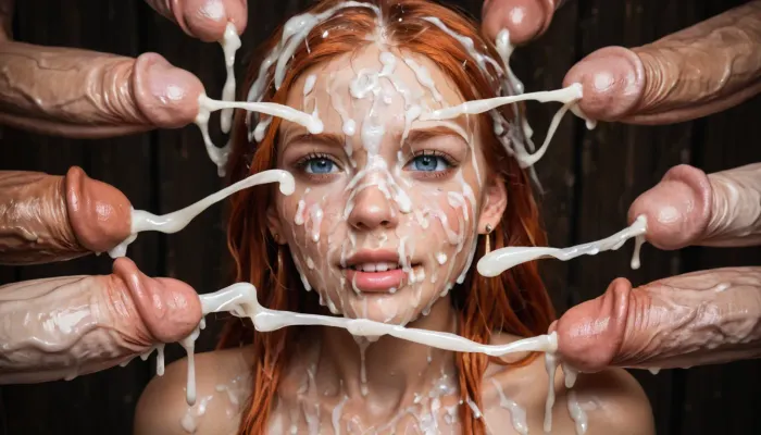 cute redhead girl, ginger, young face, petite, little, young, small, bukkake, hyper gigantic cock, excessive cum on face, excessive cum on hair, all face and hair covered on cum, cum, on, man’s ejaculation on her face, 5+ man’s, cum dripping from penises, huge cum flows, prominent cum, (bukkake:1.5), detailed cum, (a lot of cum:1.5), all face covered in cum, huge cum, (white cum:1.5), (cum on hair:1.5), massive facial, (ejaculation:1.5)