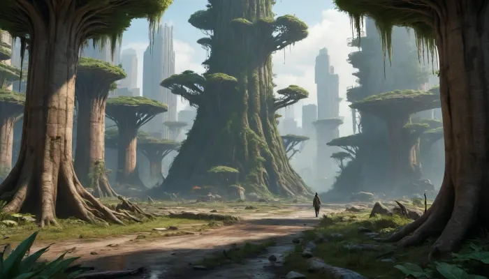 A symbiosis of apocalypse and rebirth: the post-apocalyptic metropolis transformed by nature