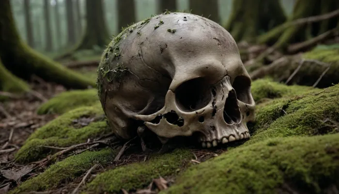 Hyper-realistic forest decomposition scene: a glimpse into nature's merciless cycling