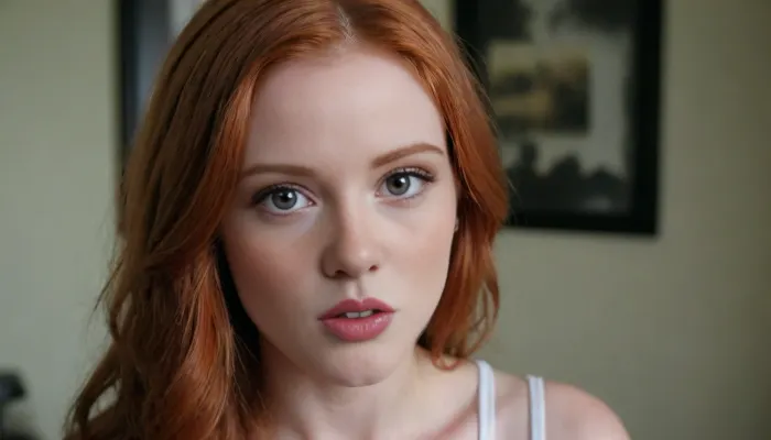 She's a redhead white girl. Her goal is to become a black cock whore. She's so fair and delicate and petite and looks so innocent, but in reality she's a filthy nymphomaniac that wants to be bred by huge black cocks.