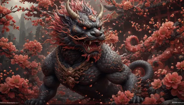 Kyoto Animation stylized anime mixed with tradition Chinese artworks~ A beastly muscular foo dogs, color black latex, look below at viwer, (male and female), at modern cyberpunk fantasy world. Cinematic Lighting, ethereal light, intricate details, extremely detailed, incredible details, full colored, complex details, insanely detailed and intricate, hypermaximalist, extremely detailed with rich colors. masterpiece, best quality, aerial view, HDR, UHD, unreal engine. plump looking at the camera, smooth thighs, (glittery jewelry), ((acrylic illustration, by artgerm, by kawacy, by John Singer Sargenti), dark Fantasy background, glittery jewelry, Representative, fair skin, Rich in details High quality, 8k, super detail, gorgeous light and shadow, detailed decoration, detailed lines), CL_4Guardians, bestialy, (((extremely beastly muscular foo dogs, color black latex))), Rosefinch, Giant_Tortoise, Kylin, cinematic ambient lighting, masterpiece, ((((extremely realistic detailed lighting, extremely realistic detailed shadows, extremely realistic detailed skin texture, extremely realistic detailed skin pores, extremely realistic detailed micro fur, extremely realistic detailed air bubbles, best quality, ultra-detailed, HDR, sharp focus, highest resolution, highest resolution ass:1.4)))), <lora:CL_4Guardians_XL_v1:2>, <lora:436263_training_data:2>, <lora:niohxlguardiansprt-step00000420:2>, <lora:zqhb:2>, <lora:tbh50-sdxl:2>